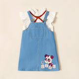 FINAL SALE-Toddler Girl 100% Cotton Overalls Dress