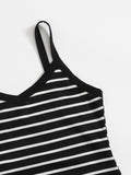 SHEIN Striped Rib-knit Bodycon Dress