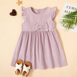 Toddler Girl Bowknot Solid Dress