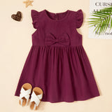 Toddler Girl Bowknot Solid Dress