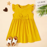 Toddler Girl Bowknot Solid Dress