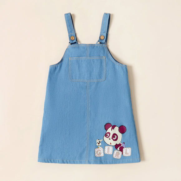 FINAL SALE-Toddler Girl 100% Cotton Overalls Dress