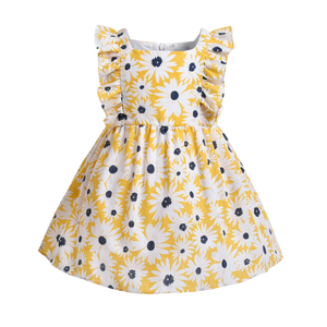 FINAL SALE-Toddler Girl Sunflower Print Dress