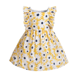 FINAL SALE-Toddler Girl Sunflower Print Dress