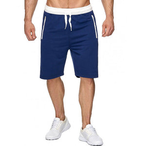 Mens Navy Blue Lace Up Shorts