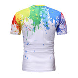 Mens Multi Color Print White Two-piece Shorts Set