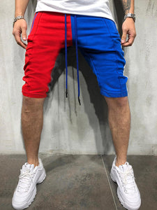 Mens Red And Blue Stripe Shorts