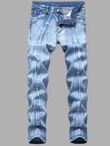 Men Casual Baby Blue Jeans