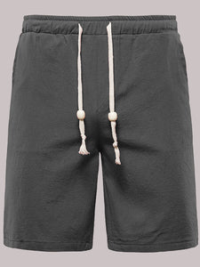 Mens Black Elastic Waist Shorts