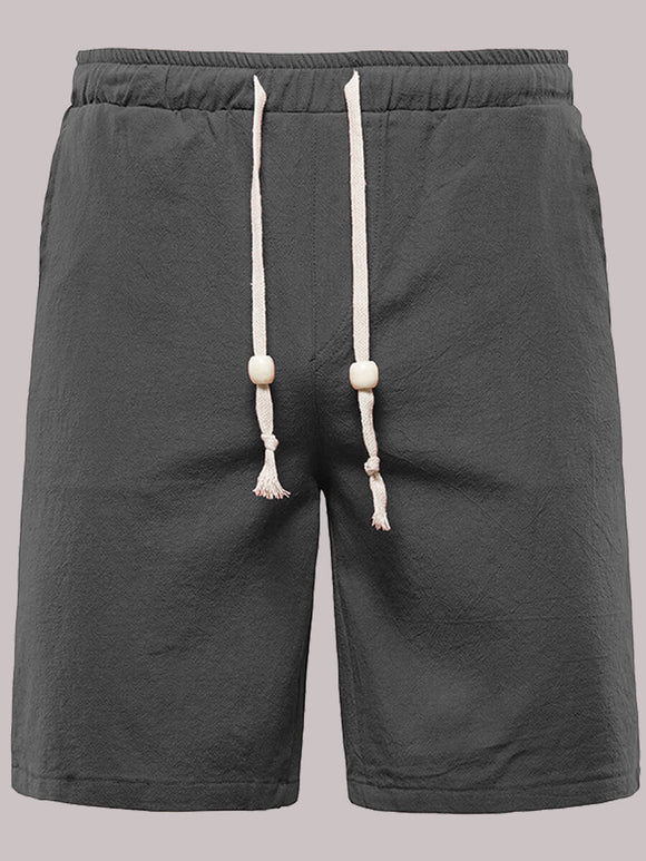 Mens Black Elastic Waist Shorts