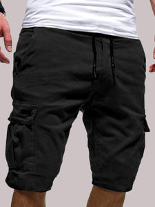 Mens Mid Waist Draw String Black Shorts