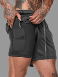 Mens Black Double Layer Shorts