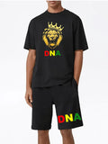 Men Two Piece Shorts Set DNA Black