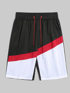 Mens Red And White Draw String Shorts