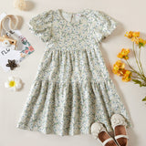 1pc Toddler girl Short-sleeve Cotton Pretty Dress