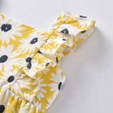 FINAL SALE-Toddler Girl Sunflower Print Dress