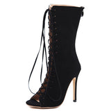 Women High Heel shoes Lace up top heels - vmlfashion-com