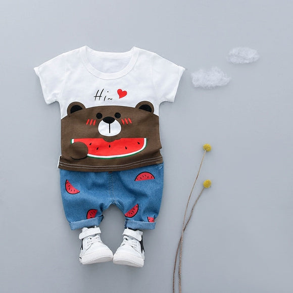 2pcs/Set Baby Boy Clothing Set Summer T-shirt + Shorts Infant Clothes Baby Girls Clothing Cotton Short Sleeve Baby Boy Clothes - vmlfashion-com