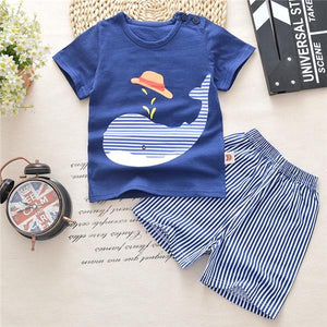 2pcs/Set Baby Boy Clothing Set Summer T-shirt + Shorts Infant Clothes Baby Girls Clothing Cotton Short Sleeve Baby Boy Clothes - vmlfashion-com