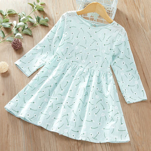 Baby / Toddler Girl Dandelion Print Long-sleeve Dress