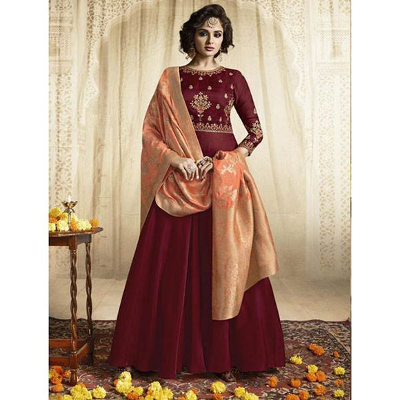 Lovable Satin Embroidered Party W - vmlfashion-com