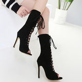 Women High Heel shoes Lace up top heels - vmlfashion-com