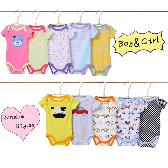 5 Pcs Randy/lot Baby Girls Boys Rompers bebes Cotton O-Neck baby Costume Romper New Born Baby clothes Newborn Onesie 0-24M - vmlfashion-com