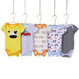 5 Pcs Randy/lot Baby Girls Boys Rompers bebes Cotton O-Neck baby Costume Romper New Born Baby clothes Newborn Onesie 0-24M - vmlfashion-com