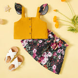 2-piece Toddler Girl Floral Print Camisole and Floral Print Skirt Set