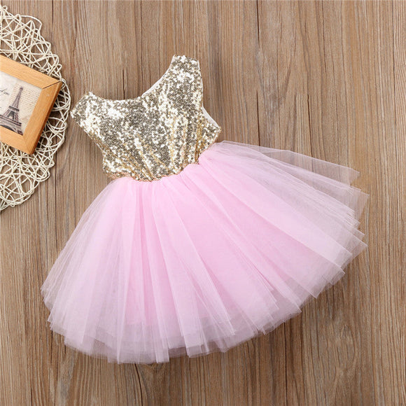 Baby/ Toddler Girl's Sequin Tulle Party Dresses