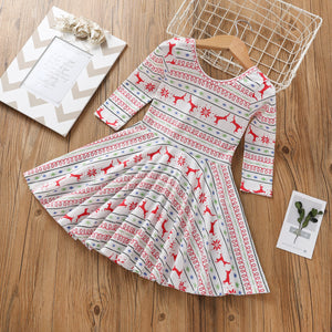 Baby / Toddler Christmas Reindeer Long-sleeve Dress