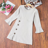 Baby / Toddler Elegant Flare-sleeve Solid Dress