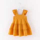 Toddler Girl Cute Solid Ruffled Dress