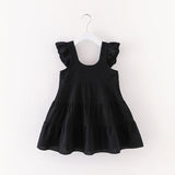 Toddler Girl Cute Solid Ruffled Dress