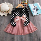 Baby/Toddler Girl Pretty Polka Dot Bow Stitching Dress