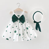 2-piece Baby / Toddler Girl Dots Bowknot Dress and Hat Set