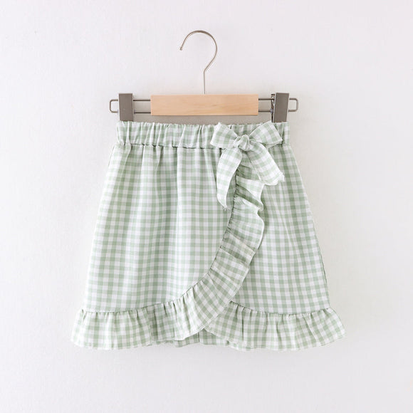 Toddler Girl Plaid Ruffled Print Skirt