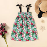 Toddler Girl Boho Floral Print Suspender Dress