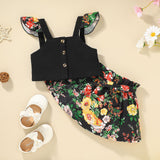 2-piece Toddler Girl Floral Print Camisole and Floral Print Skirt Set