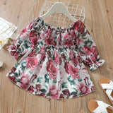 Toddler Girl Flounce Ruffle sleeve Floral Print Dress