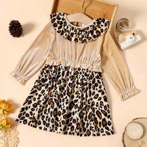 Toddler Girl Leopard Print Long-sleeve Dress