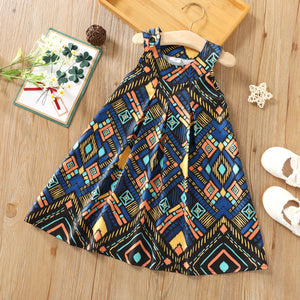 Toddler Girl Exotic Boho Sleeveless Halter Dress