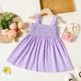 Toddler Girl Smocked Solid Color Cami Dress