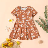 Toddler Girl Floral Print Short-sleeve Dress