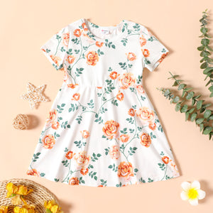 Toddler Girl Floral Print Short-sleeve Dress