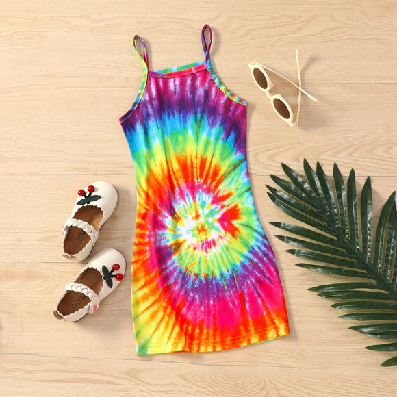 Toddler Girl Tie Dyed Colorblock Cami Dress