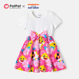 Baby Shark Toddler Girl Bowknot Design/Mesh Short-sleeve/Flutter-sleeve Dress