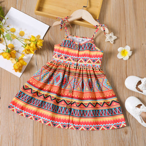 Toddler Girl Exotic Boho Button Deisgn Cami Dress