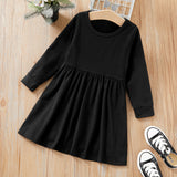 Baby / Toddler Girl Casual Solid Dress