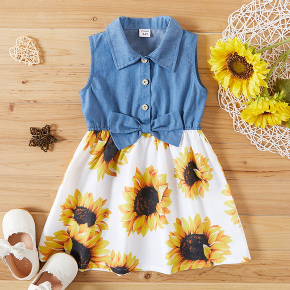 Toddler Girl Sunflower Sleeveless Dress